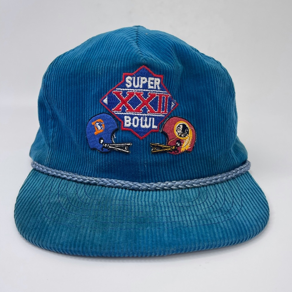 Super bowl XXII 22 Corduroy Blue Hat vintage rare